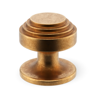 Armac Martin Victoria Stepped Cabinet Knob in 25mm / Burnished Brass