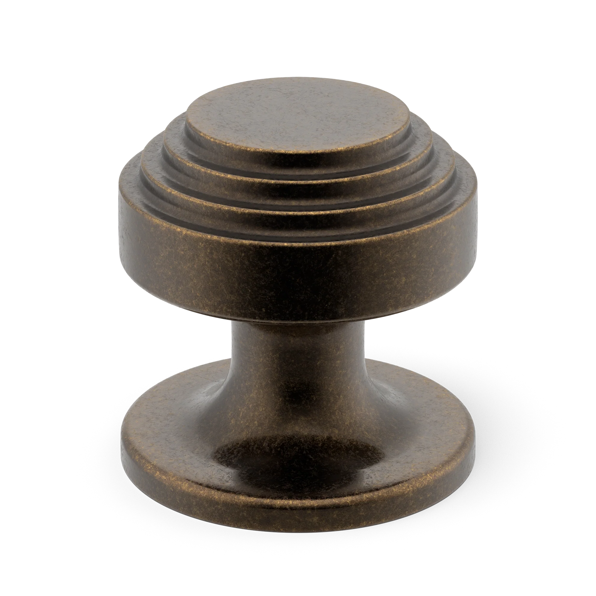 Armac Martin Victoria Stepped Cabinet Knob in 25mm / Dark Aged Brass