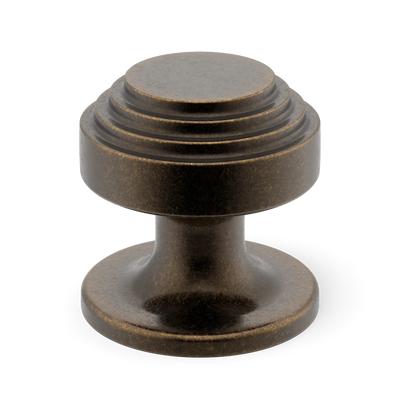Armac Martin Victoria Stepped Cabinet Knob in 25mm / Dark Aged Brass