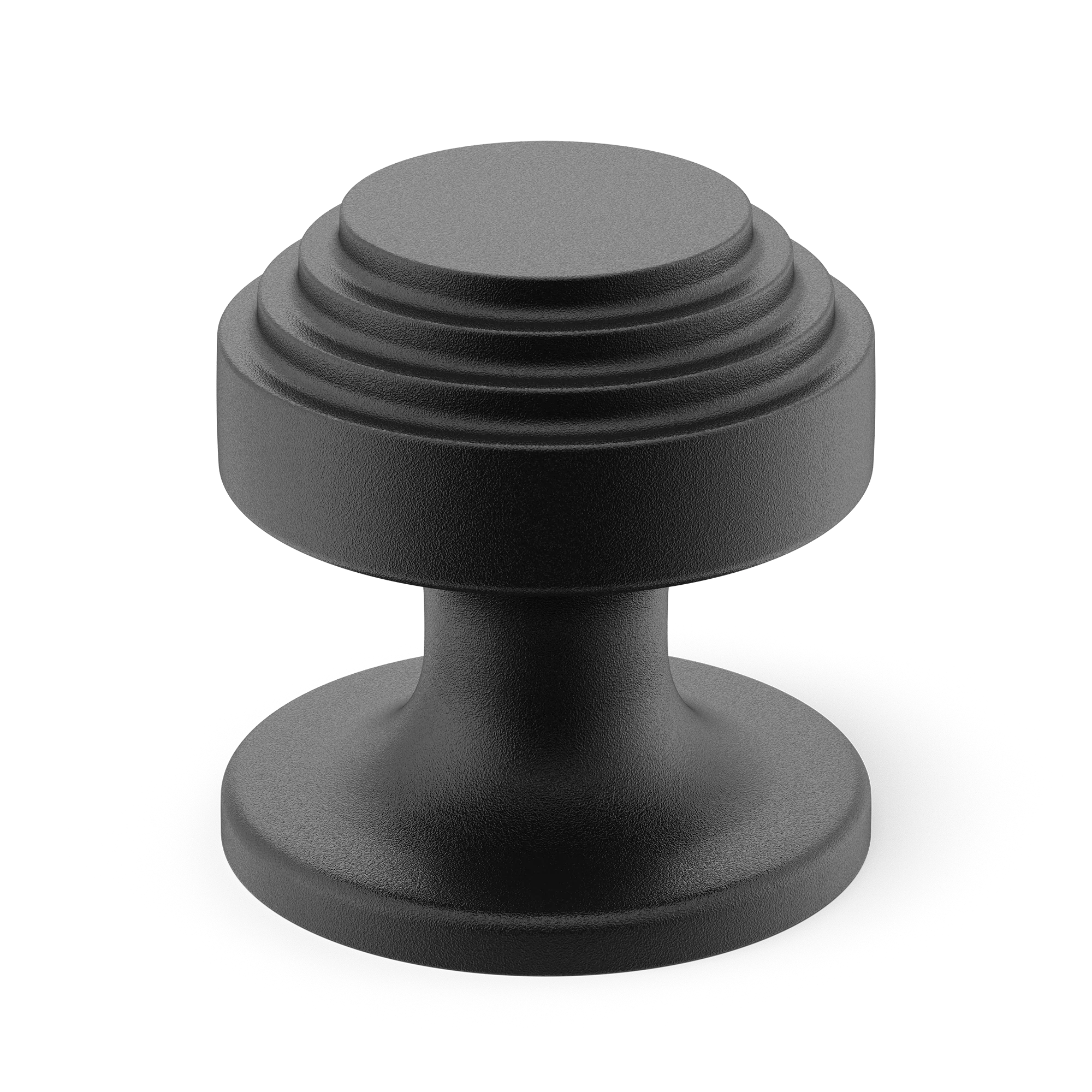Armac Martin Victoria Stepped Cabinet Knob in 25mm / Matt Black Lacquered