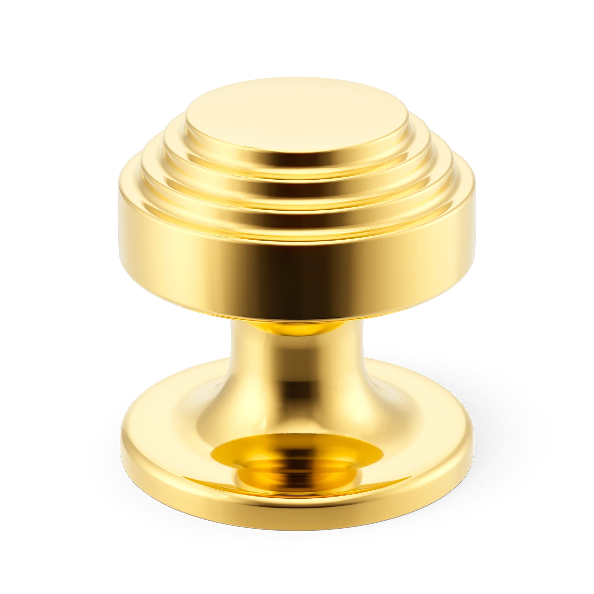 Armac Martin Victoria Stepped Cabinet Knob in 25mm / Polished Brass Lacquered