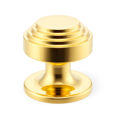 Armac Martin Victoria Stepped Cabinet Knob in 25mm / Polished Brass Lacquered