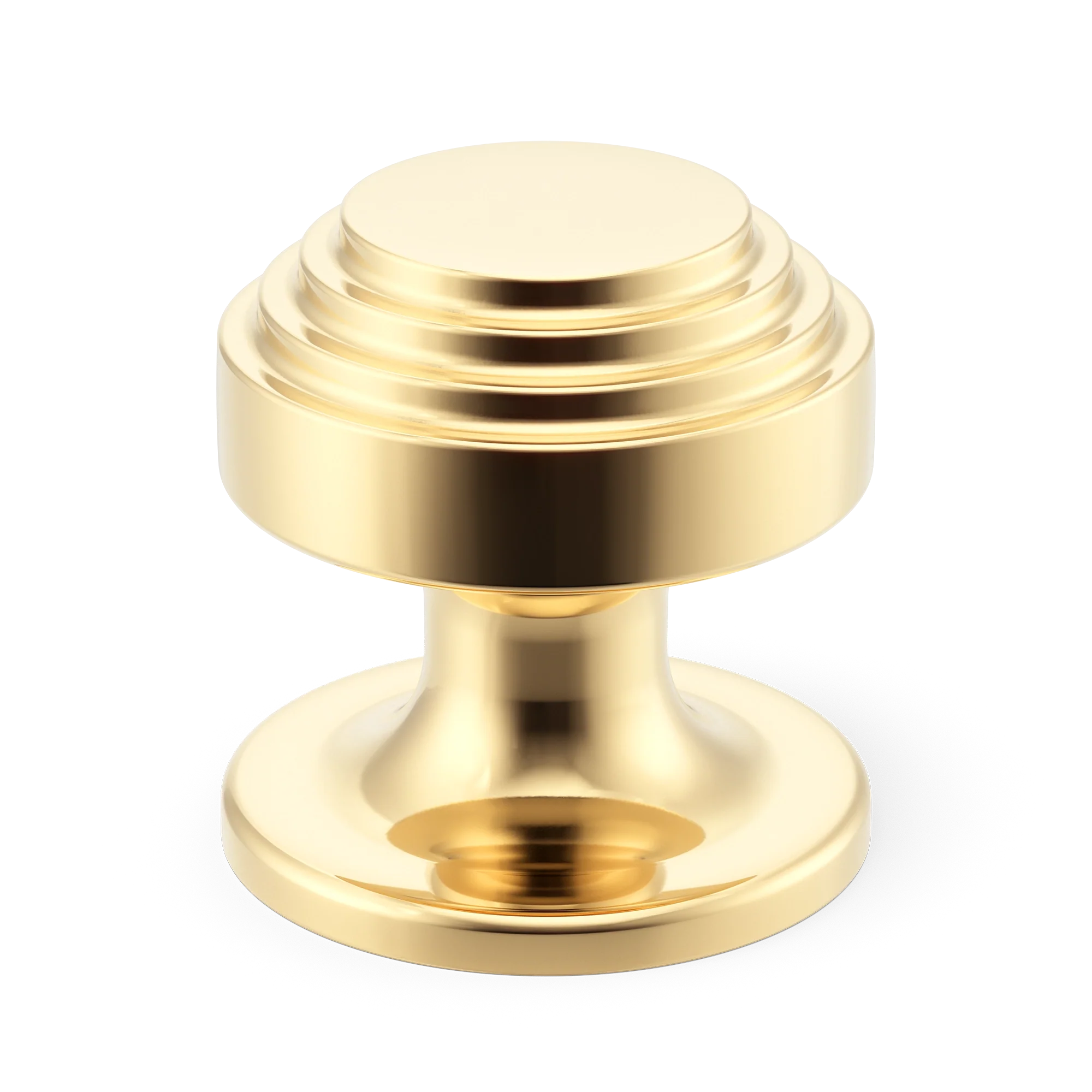Armac Martin Victoria Stepped Cabinet Knob in 25mm / Polished Brass Unlacquered