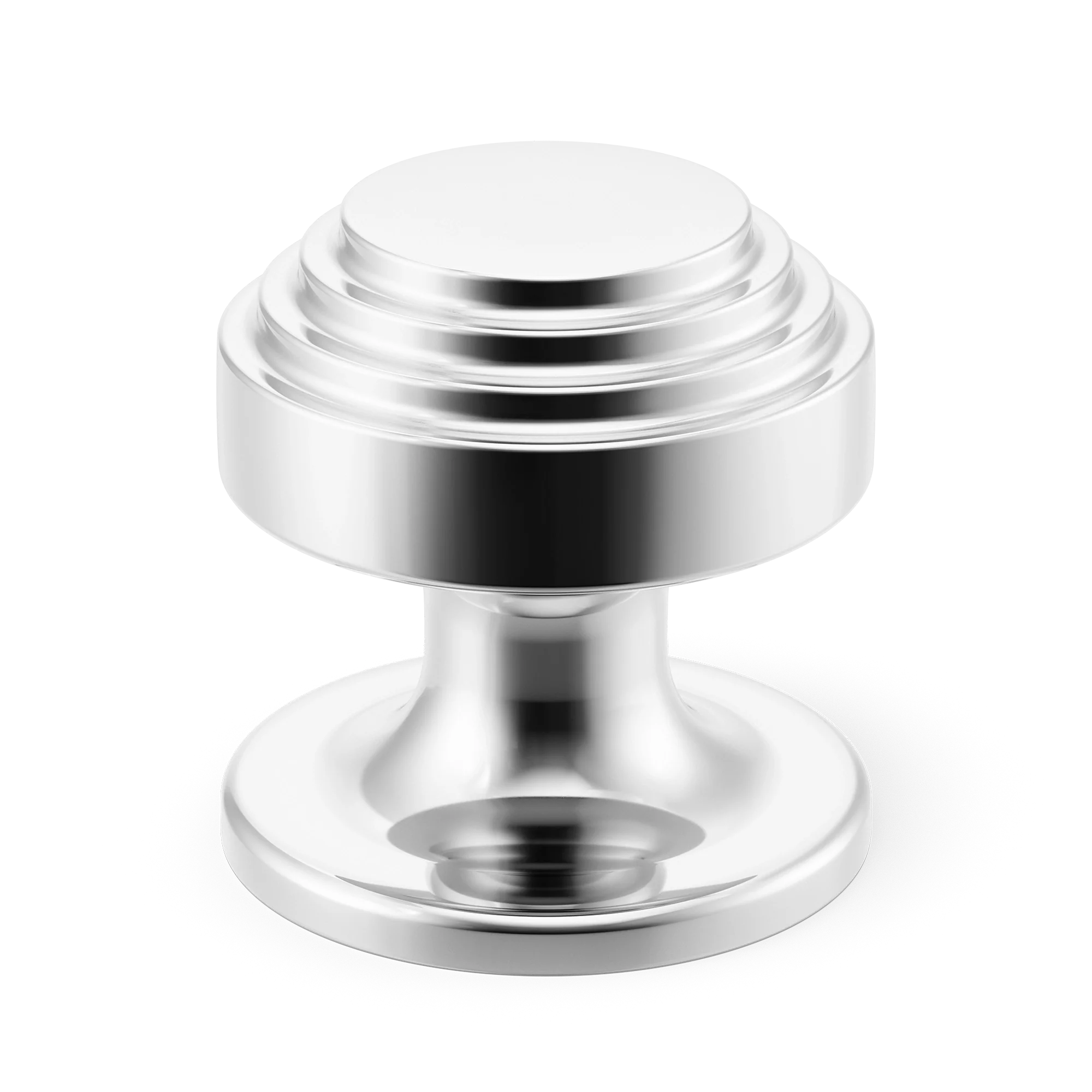 Armac Martin Victoria Stepped Cabinet Knob in 25mm / Polished Chrome Plate