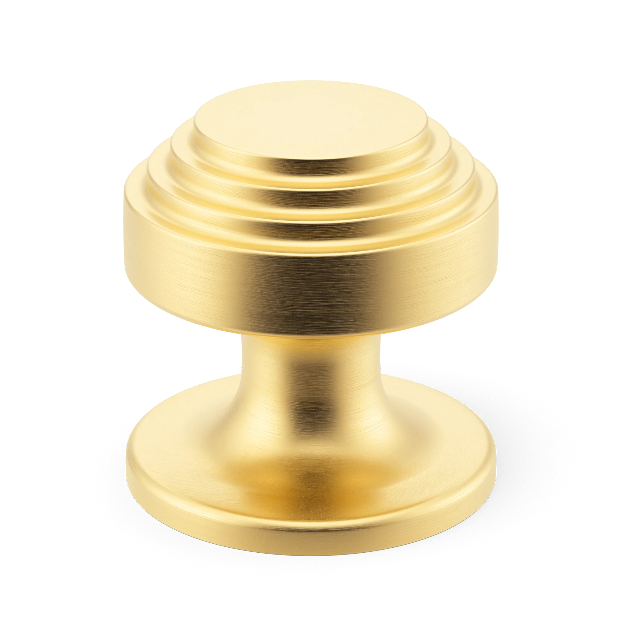 Armac Martin Victoria Stepped Cabinet Knob in 25mm / Satin Brass Satin Lacquered