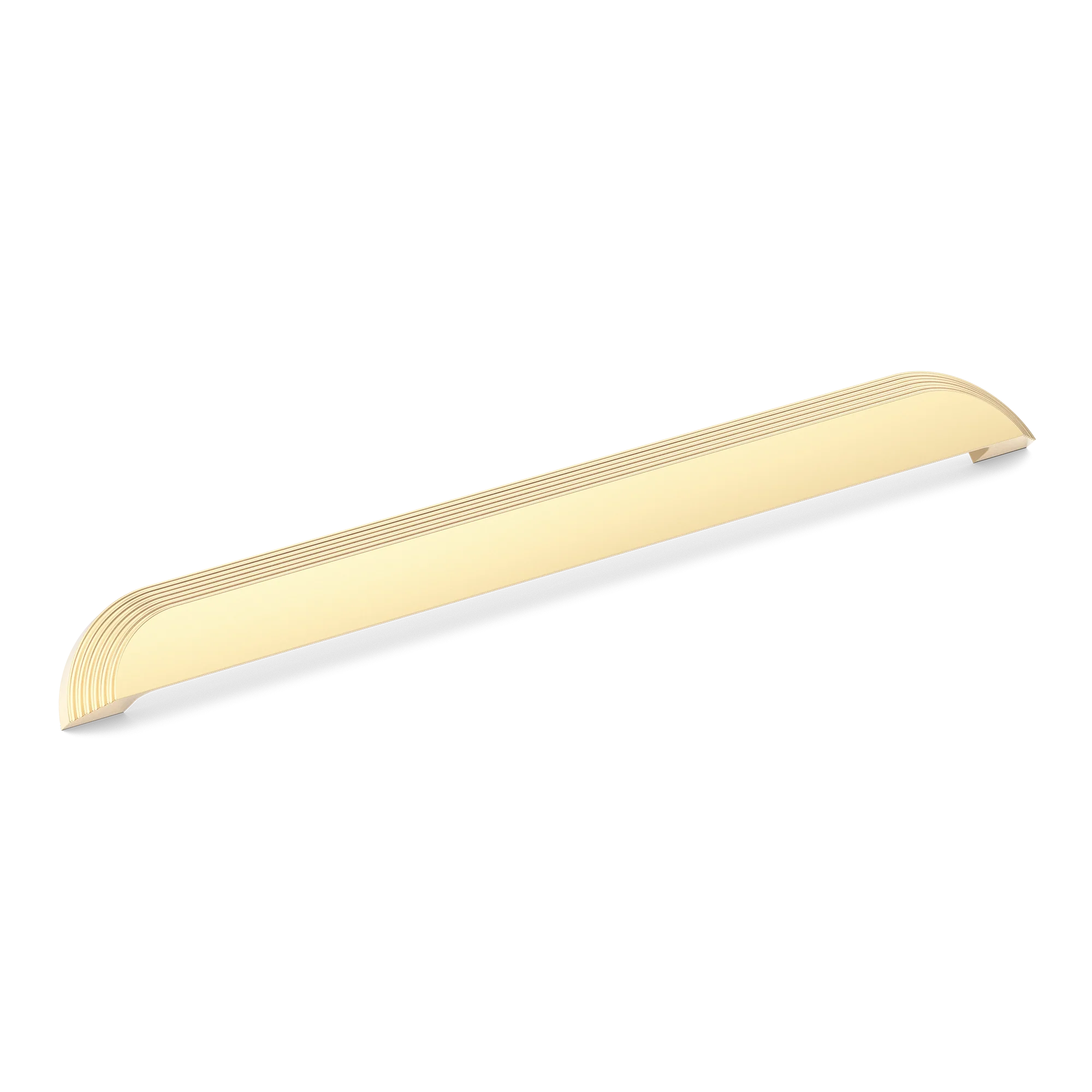 Armac Martin Victoria Stepped Cup Pull Handle in 384mm / Polished Brass Unlacquered