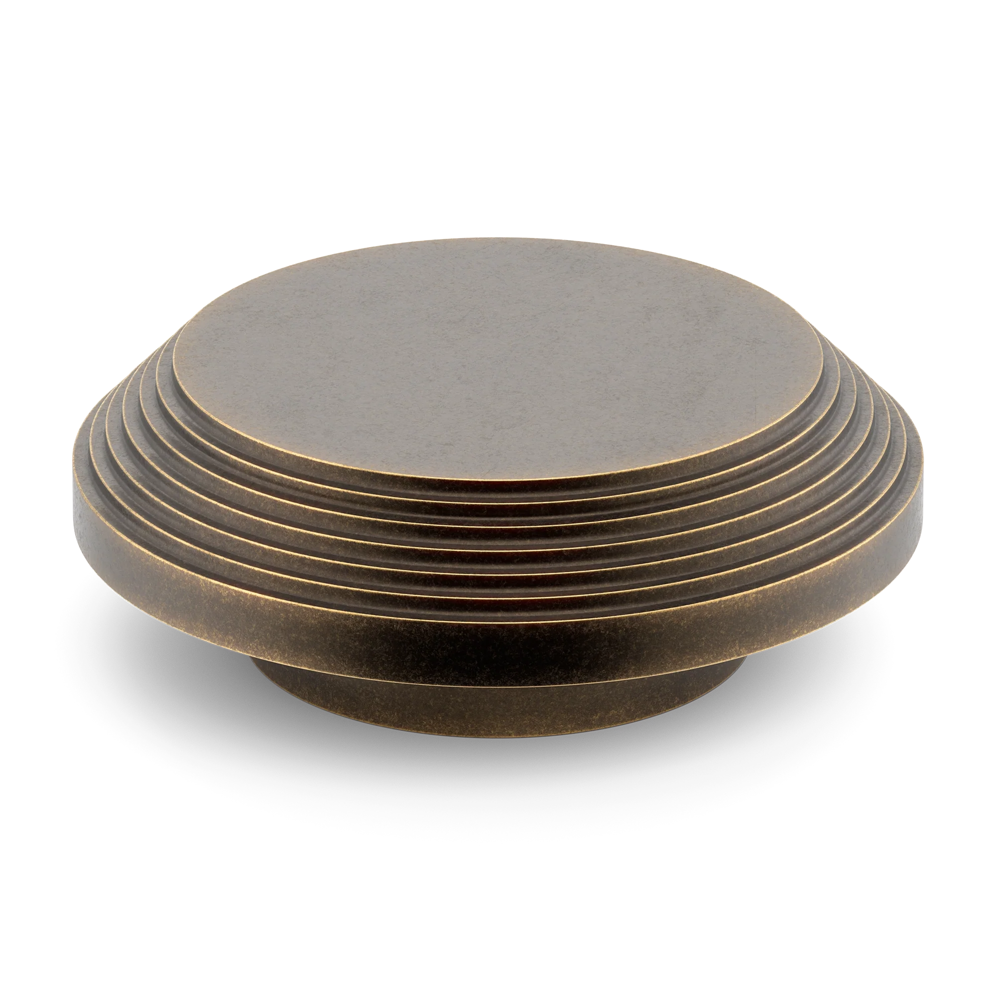 Armac Martin Victoria Stepped Circular Pull Handle in 100mm / Dark Aged Brass