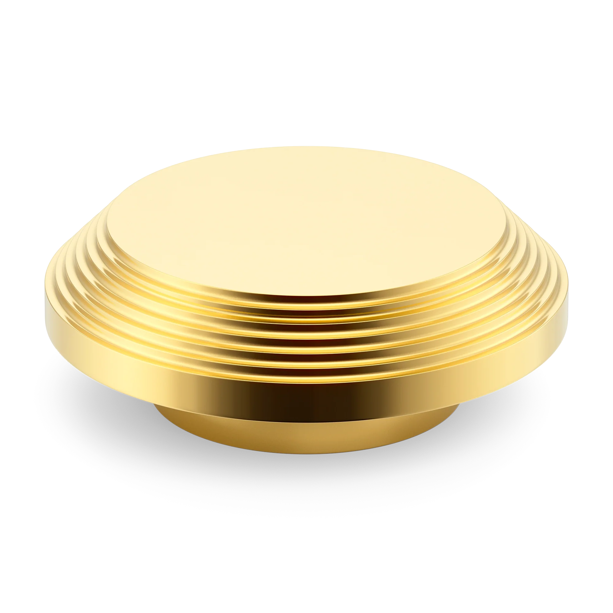 Armac Martin Victoria Stepped Circular Pull Handle in 100mm / Polished Brass Lacquered