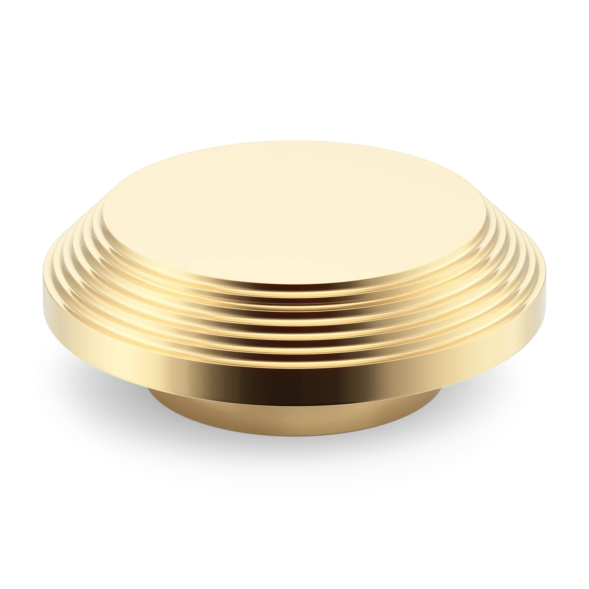 Armac Martin Victoria Stepped Circular Pull Handle in 100mm / Polished Brass Unlacquered