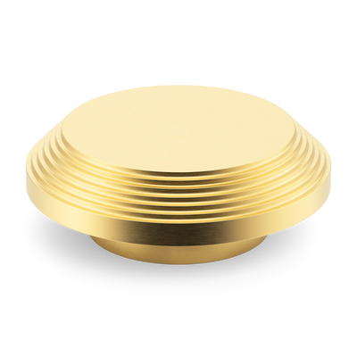 Armac Martin Victoria Stepped Circular Pull Handle in 100mm / Satin Brass Lacquered