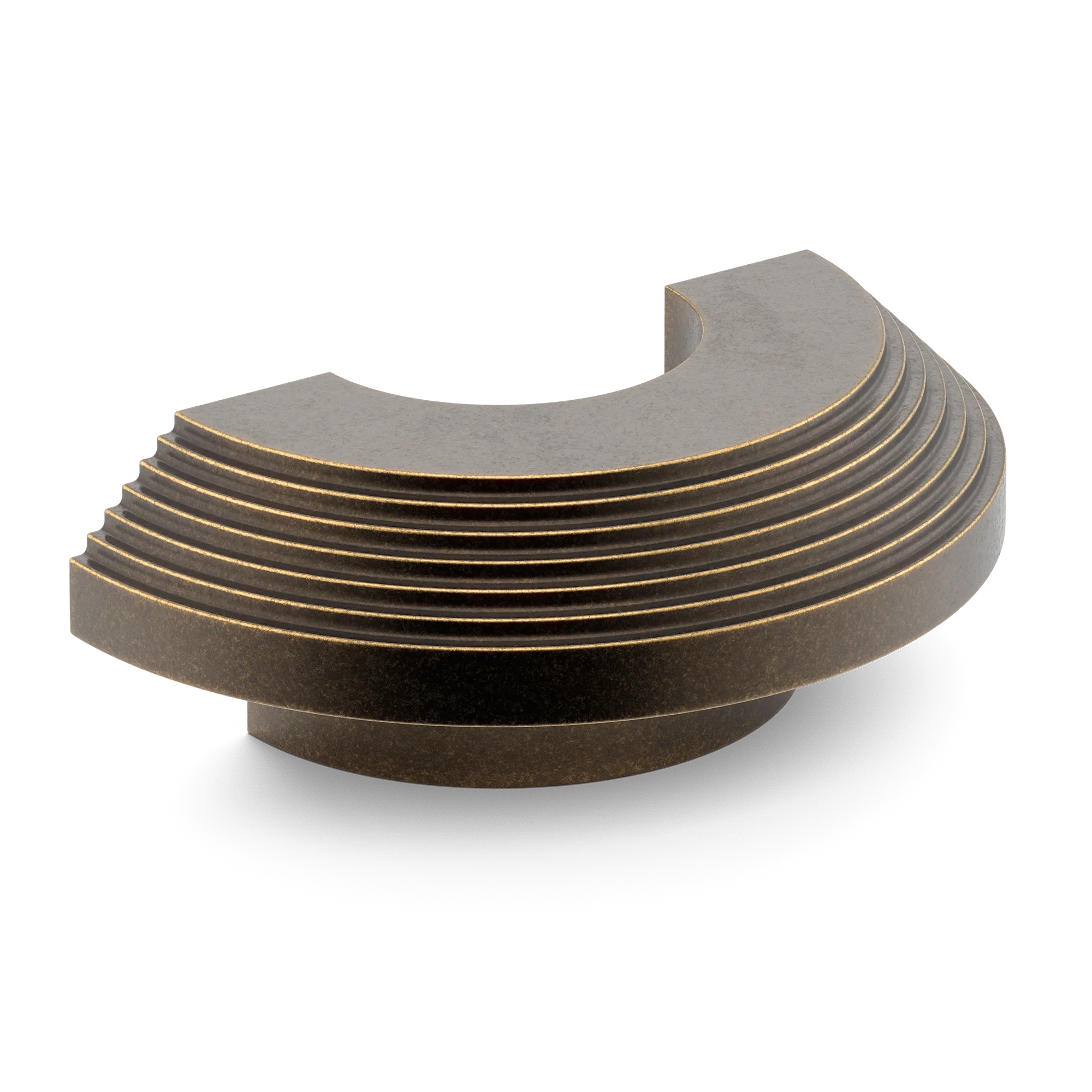 Armac Martin Victoria Stepped C-Pull Handle in 100mm / Dark Aged Brass