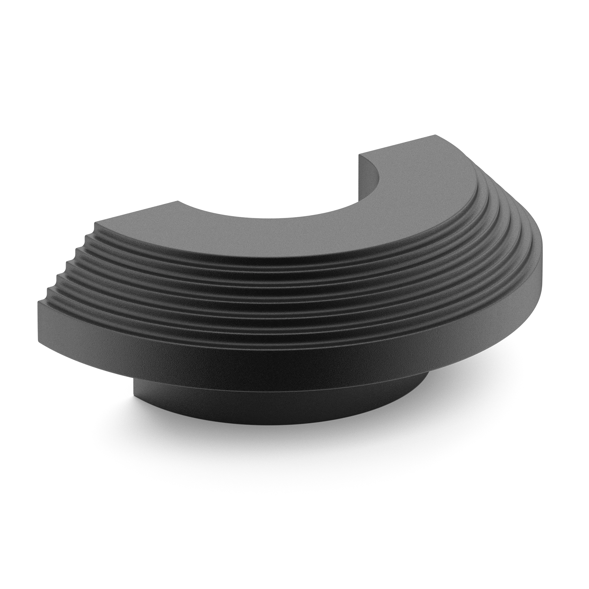 Armac Martin Victoria Stepped C-Pull Handle in 100mm / Matt Black Lacquered