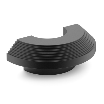 Armac Martin Victoria Stepped C-Pull Handle in 100mm / Matt Black Lacquered
