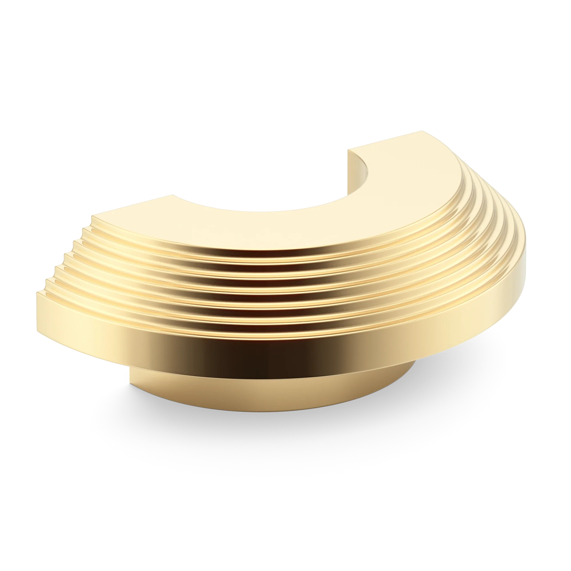 Armac Martin Victoria Stepped C-Pull Handle in 100mm / Polished Brass Unlacquered