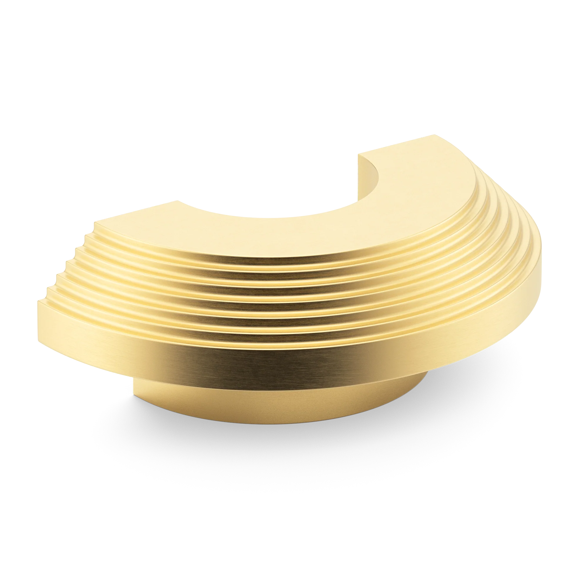 Armac Martin Victoria Stepped C-Pull Handle in 100mm / Satin Brass Satin Lacquered