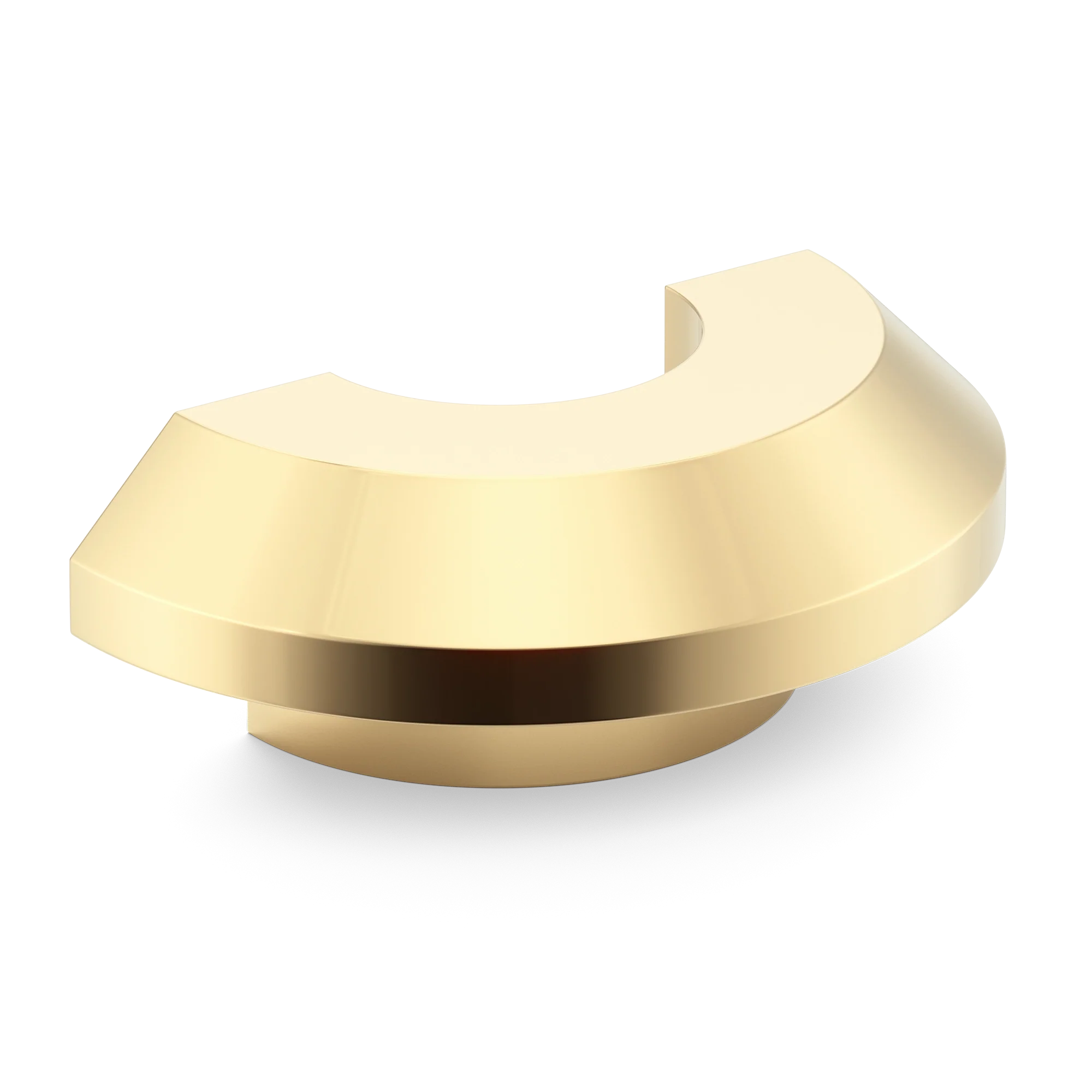 Armac Martin Victoria Plain C-Pull Handle in 100mm / Polished Brass Unlacquered