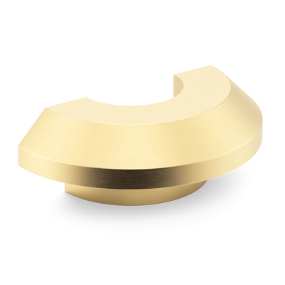 Armac Martin Victoria Plain C-Pull Handle in 100mm / Satin Brass Unlacquered