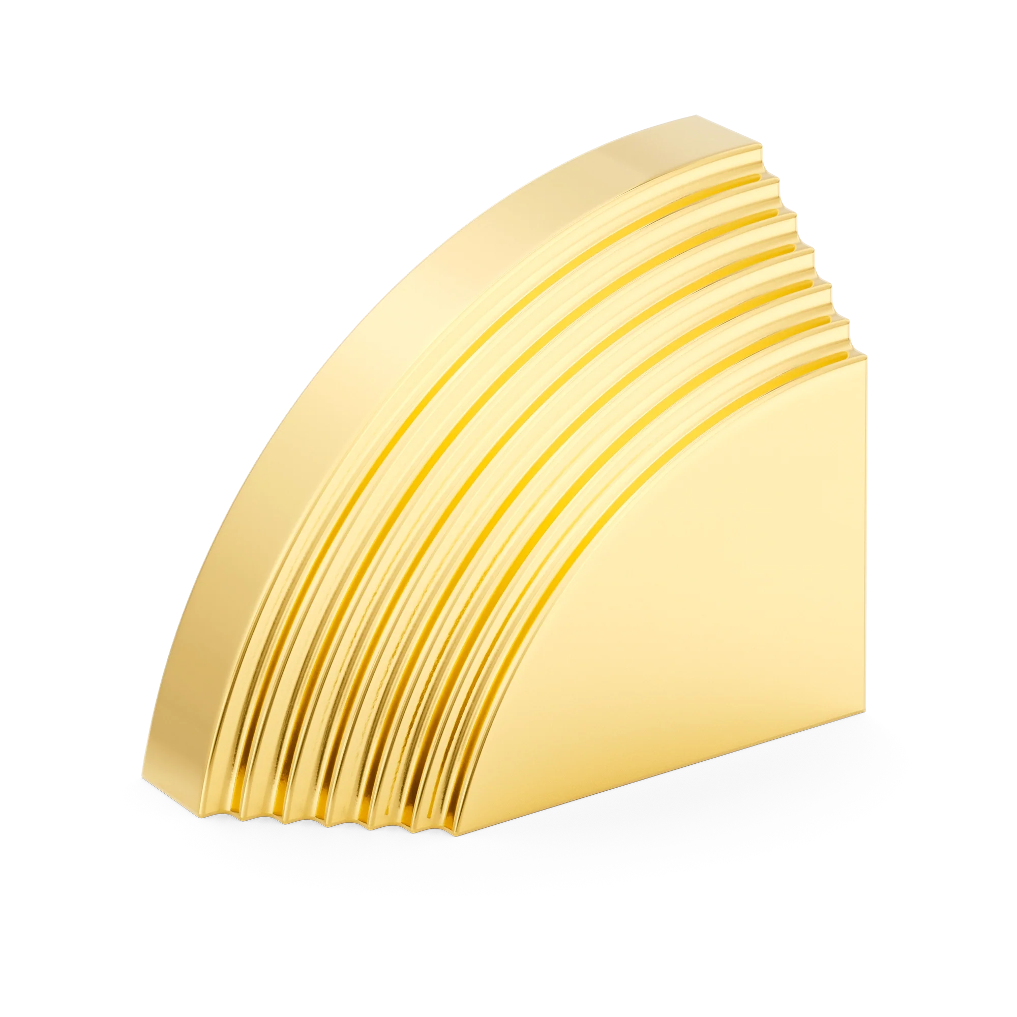 Armac Martin Victoria Left Handed Stepped Finger Cup Pull Handle in 38mm / Polished Brass Lacquered