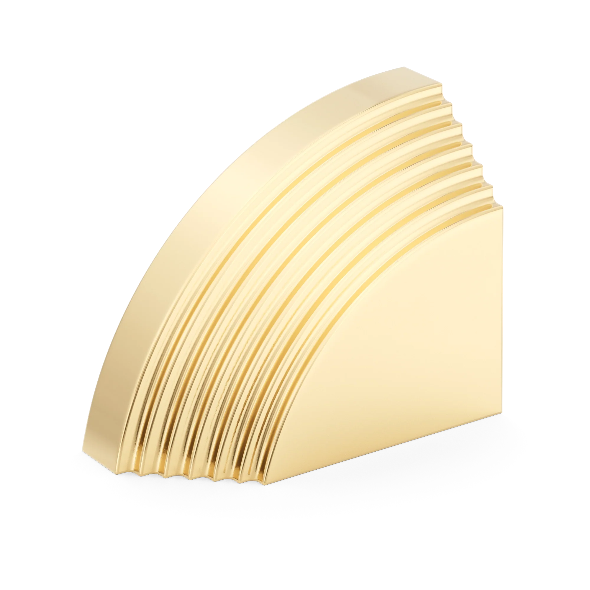Armac Martin Victoria Left Handed Stepped Finger Cup Pull Handle in 38mm / Polished Brass Unlacquered