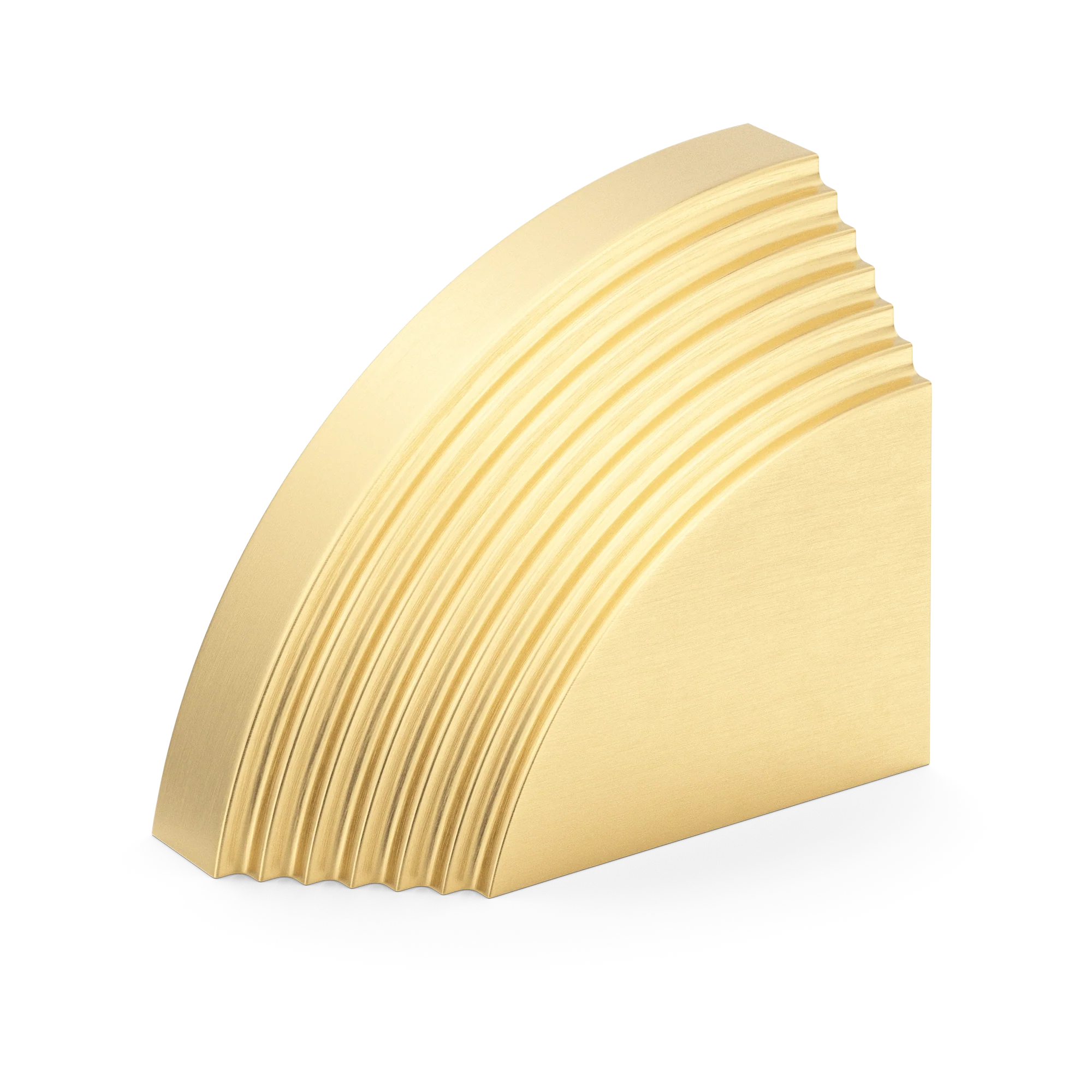 Armac Martin Victoria Left Handed Stepped Finger Cup Pull Handle in 38mm / Satin Brass Satin Lacquered