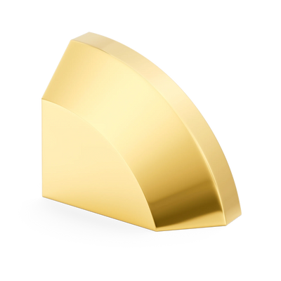 Armac Martin Victoria Right Handed Plain Finger Cup Pull Handle in 38mm / Polished Brass Lacquered