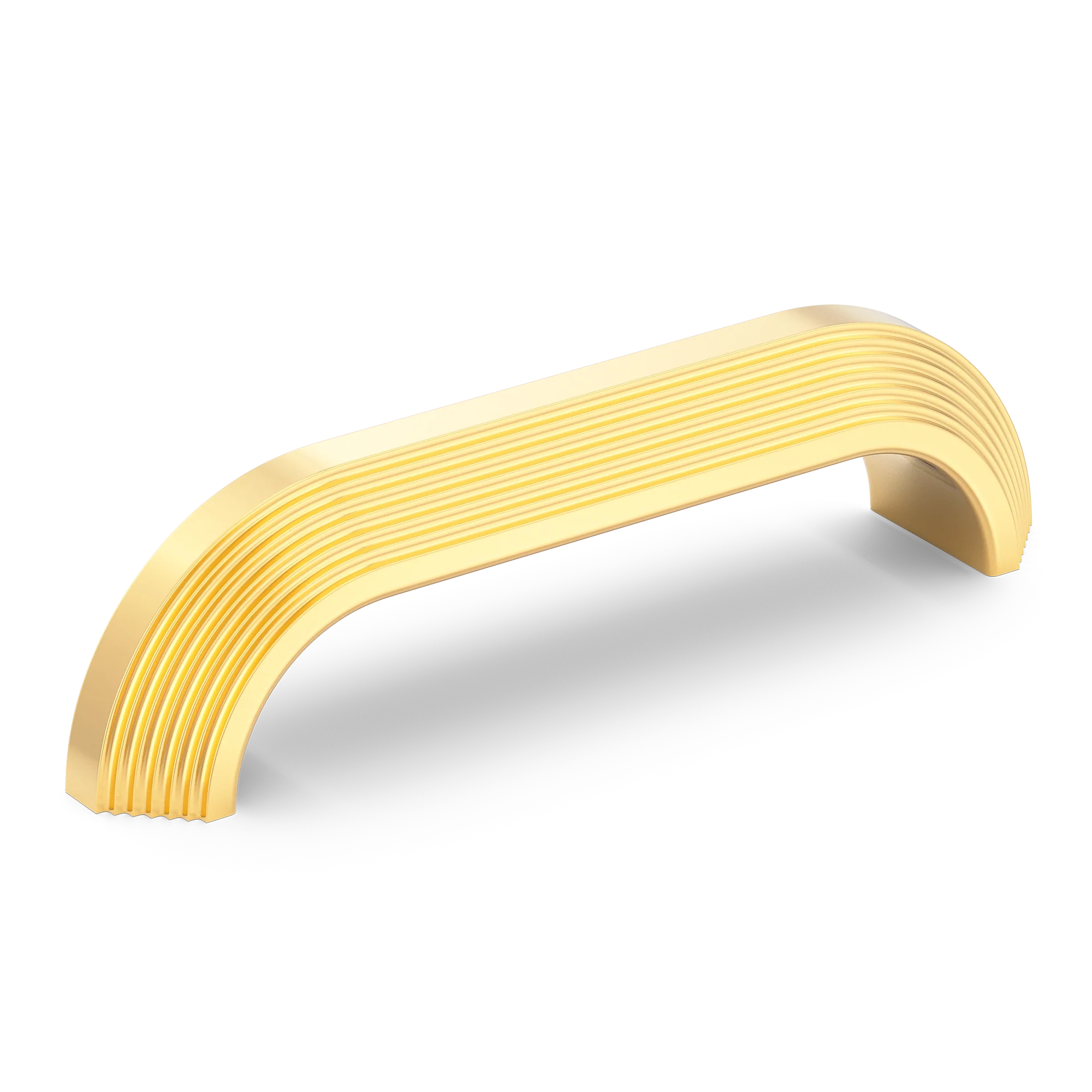 Armac Martin Victoria Stepped Pull Handle in 96mm / Polished Brass Lacquered