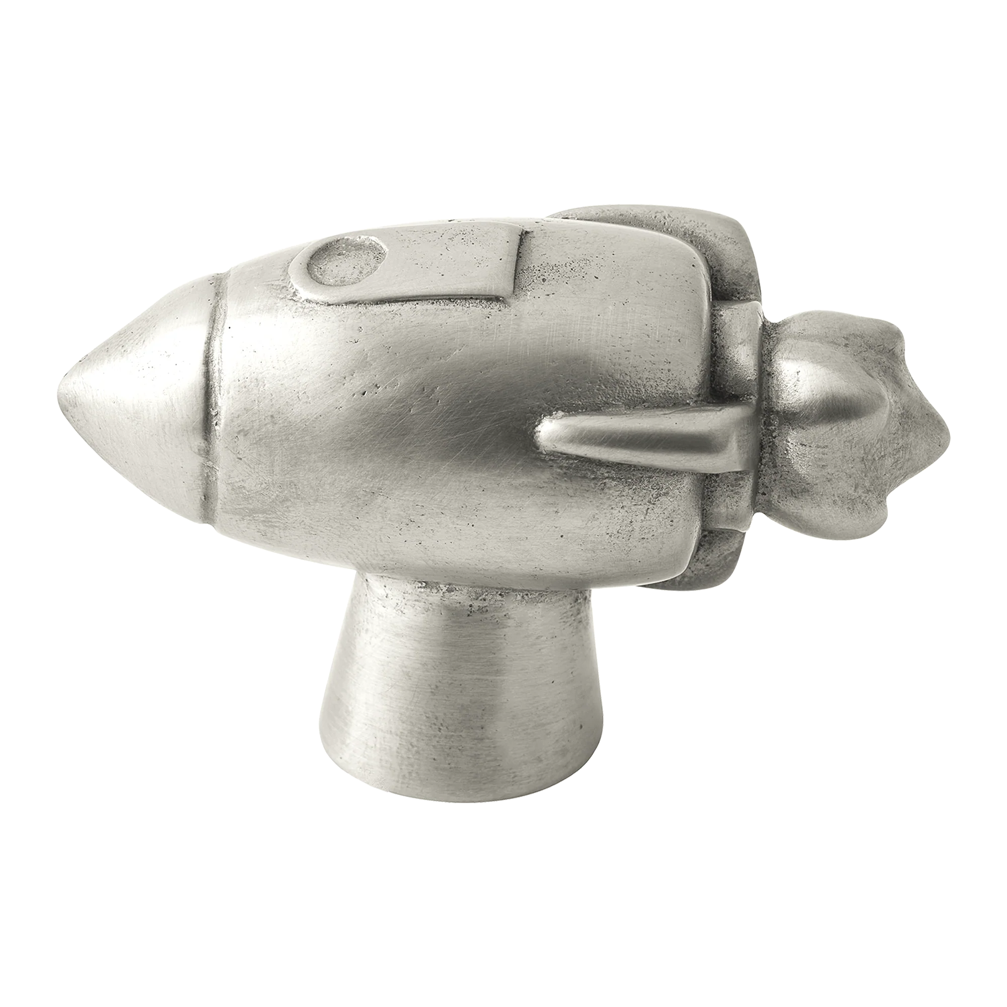 Armac Martin Whimsical Rocket Bronze Cabinet Knob in 65mm / White Bronze