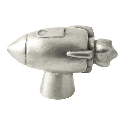 Armac Martin Whimsical Rocket Bronze Cabinet Knob in 65mm / White Bronze
