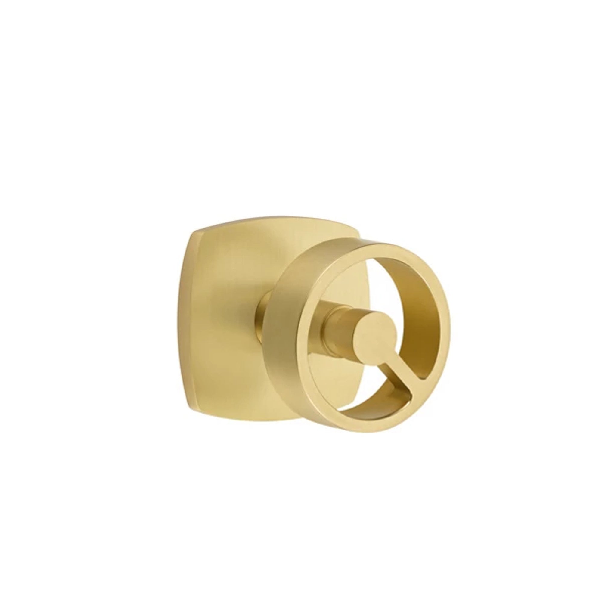 Emtek Spoke Knob with Urban Modern Rosette in Satin Brass