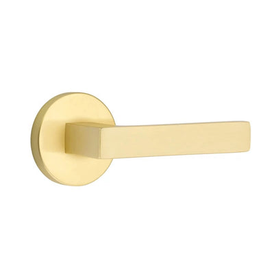 Emtek Dumont Lever with Disk Rosette in Satin Brass