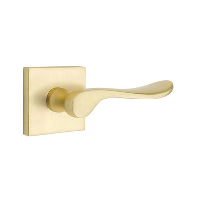 Emtek Luzern Lever with Square Rosette in Satin Brass