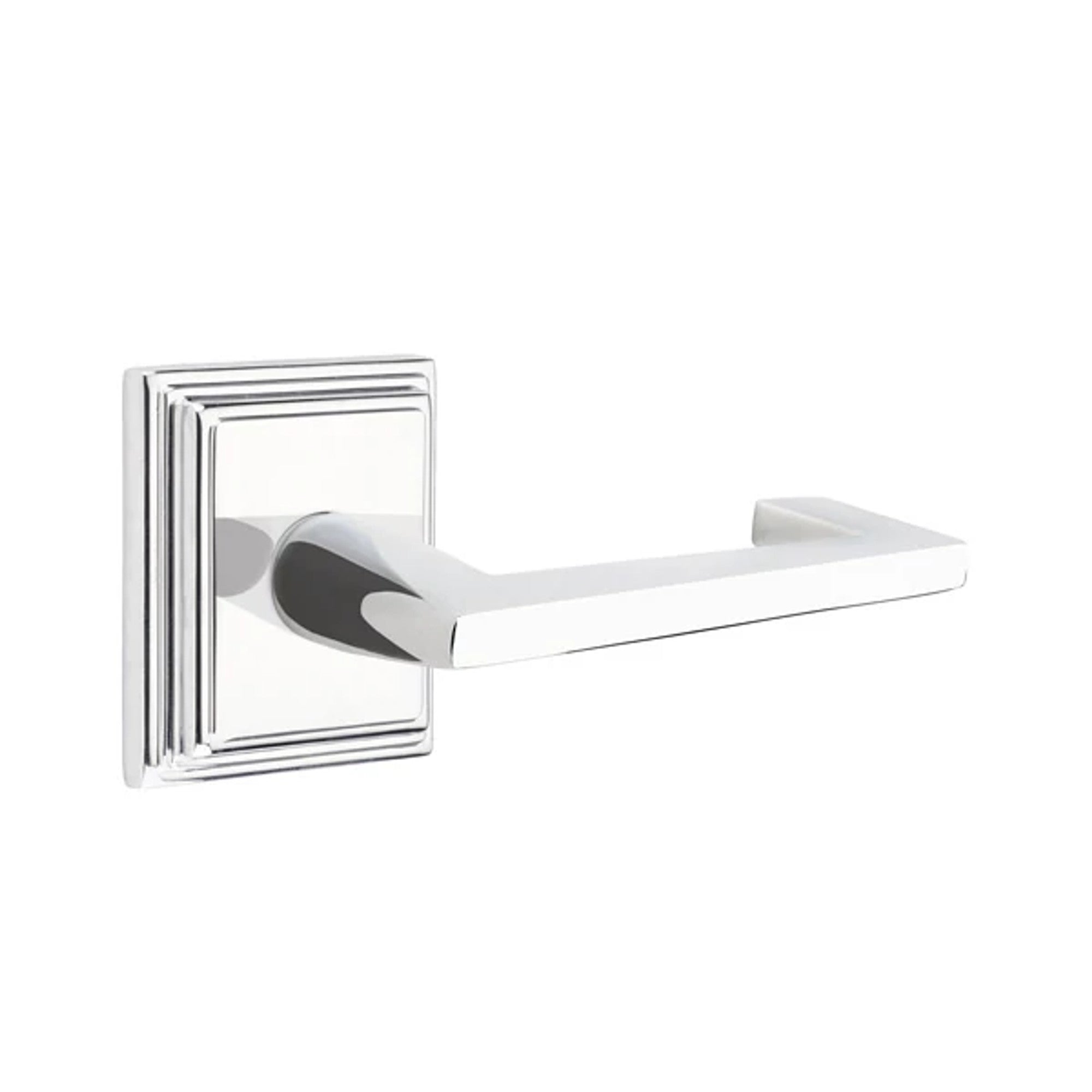Emtek Argos Lever with Wilshire Rosette in Polished Chrome