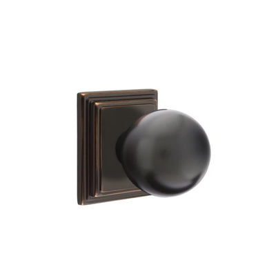 Emtek Orb Knob with Wilshire Rosette in Oil Rubbed Bronze