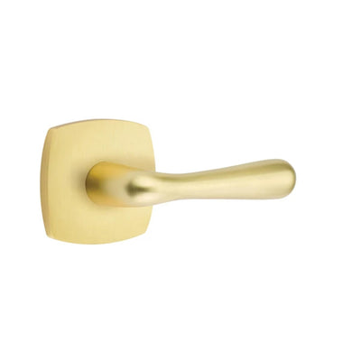 Emtek Basel Lever with Urban Modern Rosette in Satin Brass