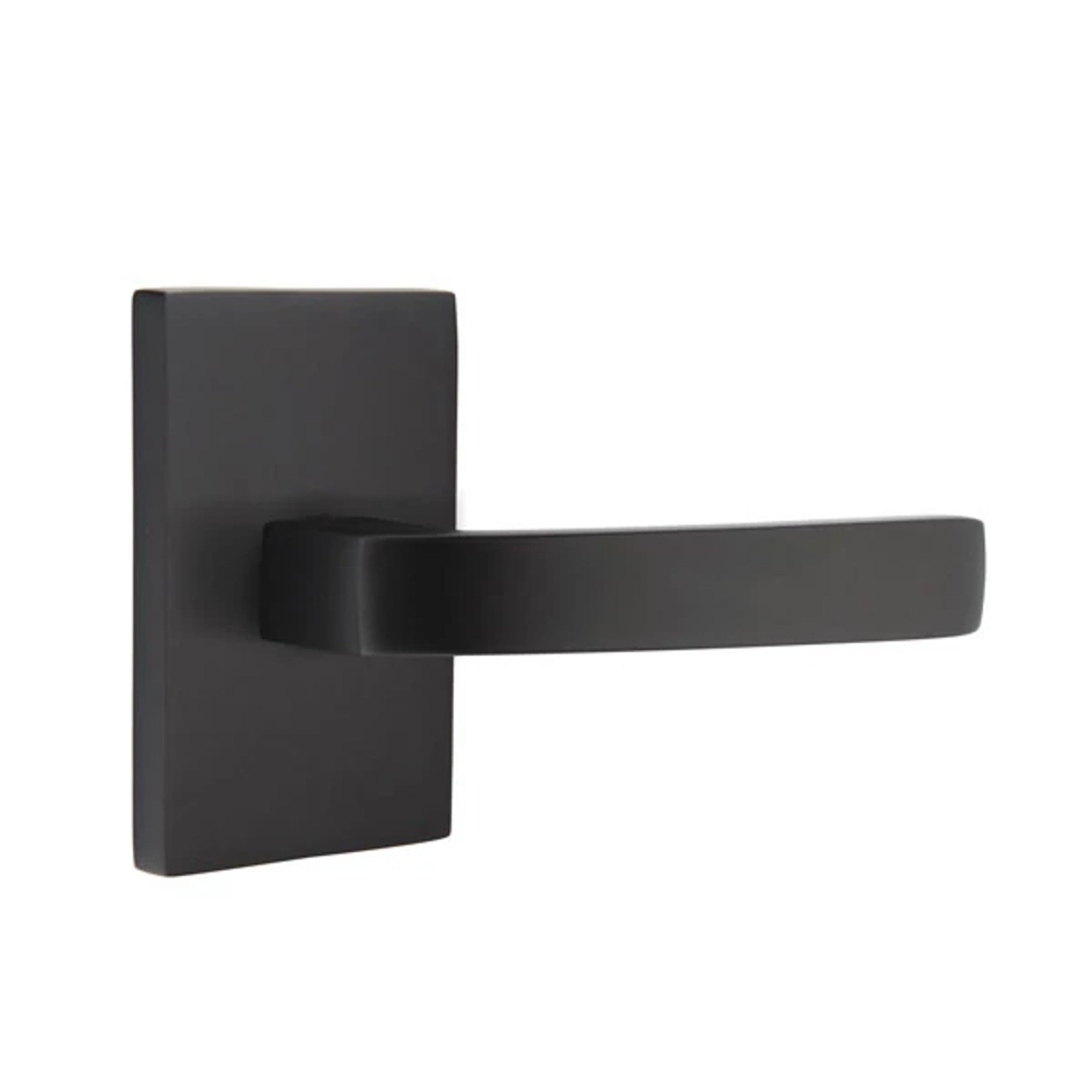 Emtek Breslin Lever with Modern Rectangular Rosette in Flat Black