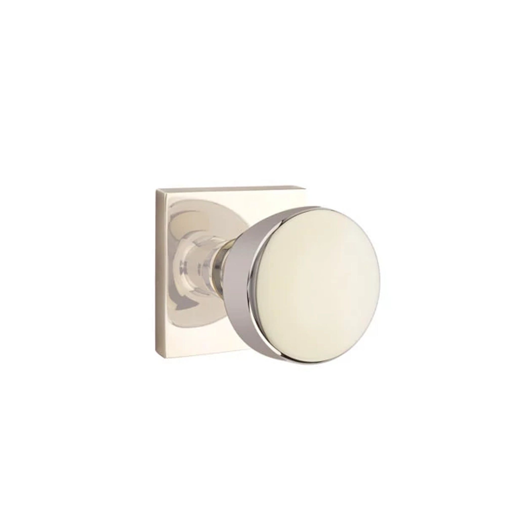 Emtek Laurent Knob with Square Rosette in Polished Nickel