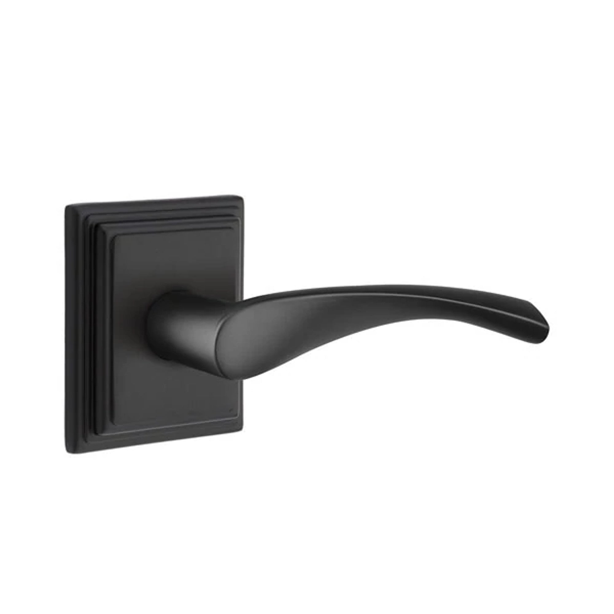 Emtek Triton Lever with Wilshire Rosette in Flat Black
