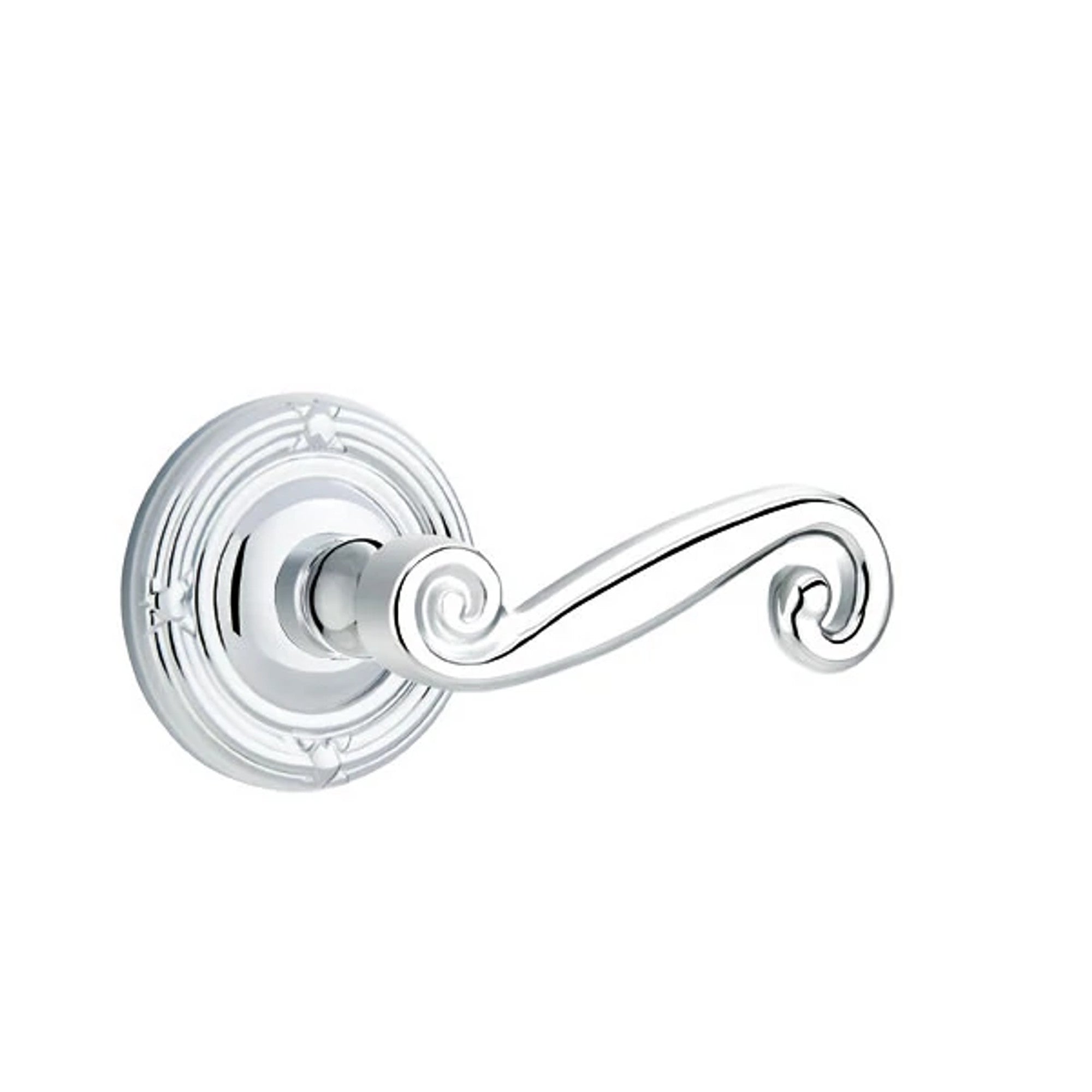 Emtek Rustic Lever with Ribbon & Reed Rosette in Polished Chrome