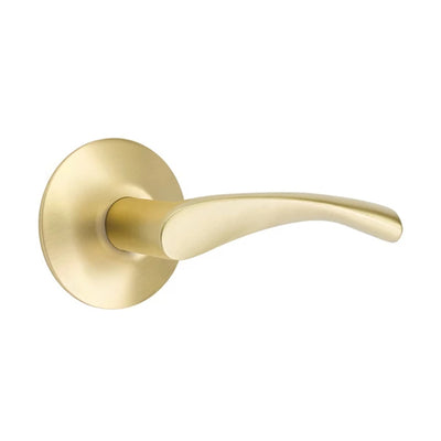 Emtek Triton Lever with Modern Rosette in Satin Brass
