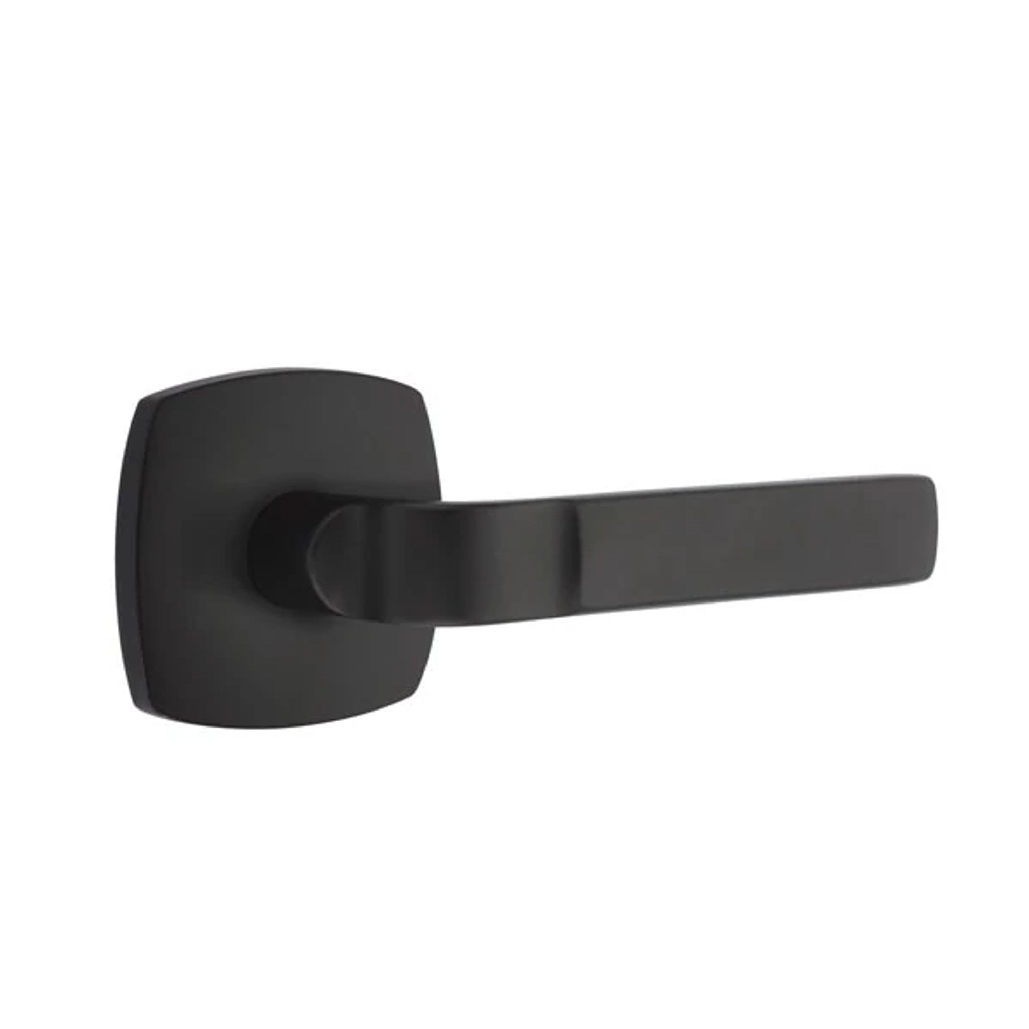 Emtek Aston Lever with Urban Modern Rosette in Flat Black
