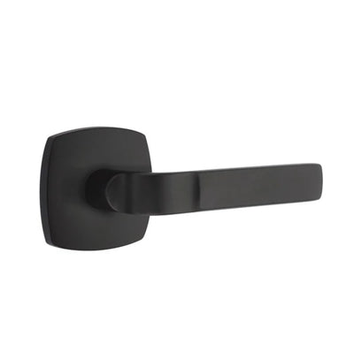 Emtek Aston Lever with Urban Modern Rosette in Flat Black