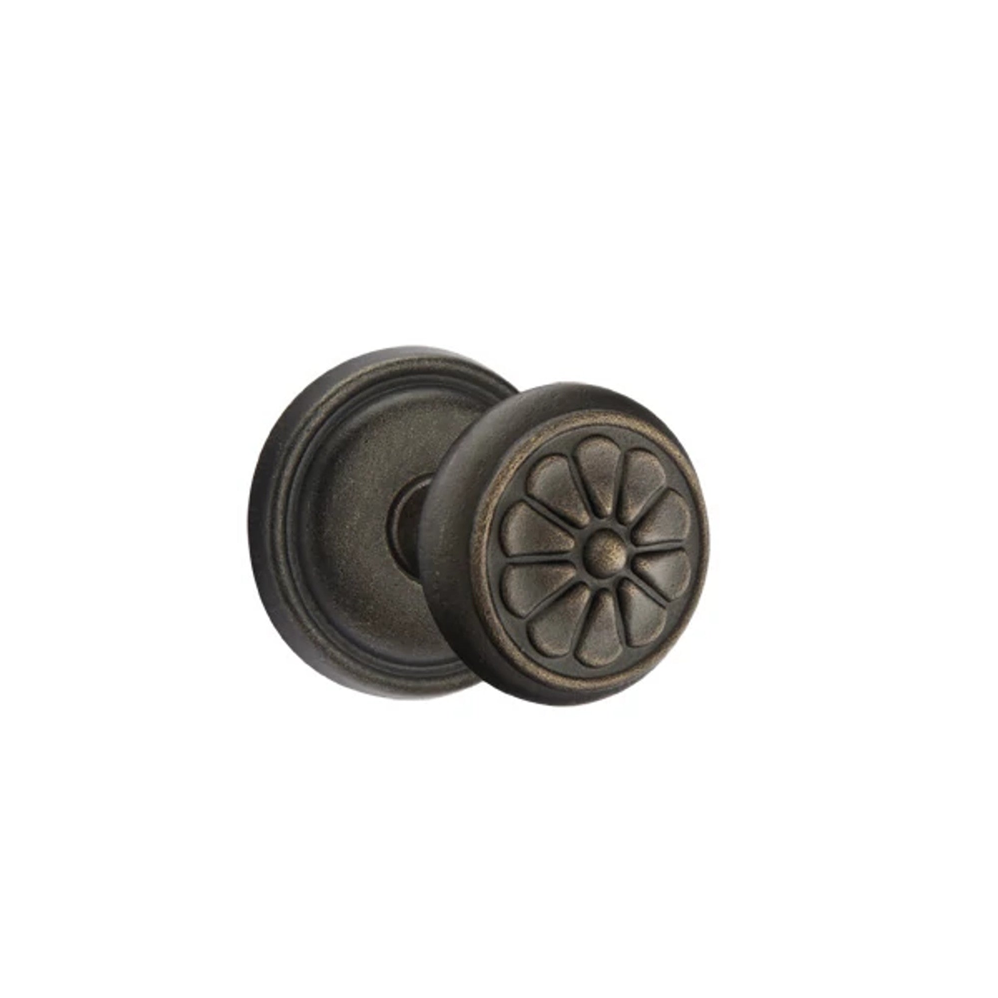 Emtek Petal Knob with #12 Rosette in Medium Bronze