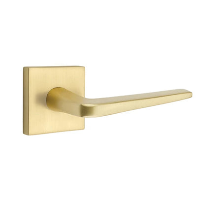 Emtek Athena Lever with Square Rosette in Satin Brass