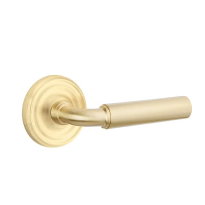 Emtek Manning Lever with Regular Rosette in Satin Brass
