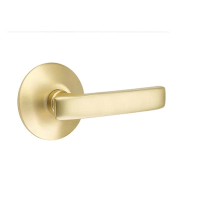 Emtek Geneva Lever with Modern Rosette in Satin Brass