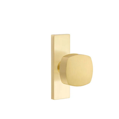 Emtek Freestone Knob with Stretto 1-1/2" x 5" in Satin Brass