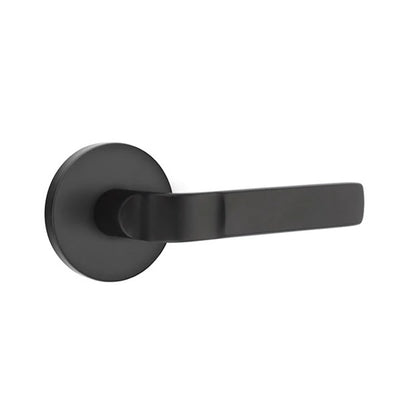 Emtek Aston Lever with Disk Rosette in Flat Black