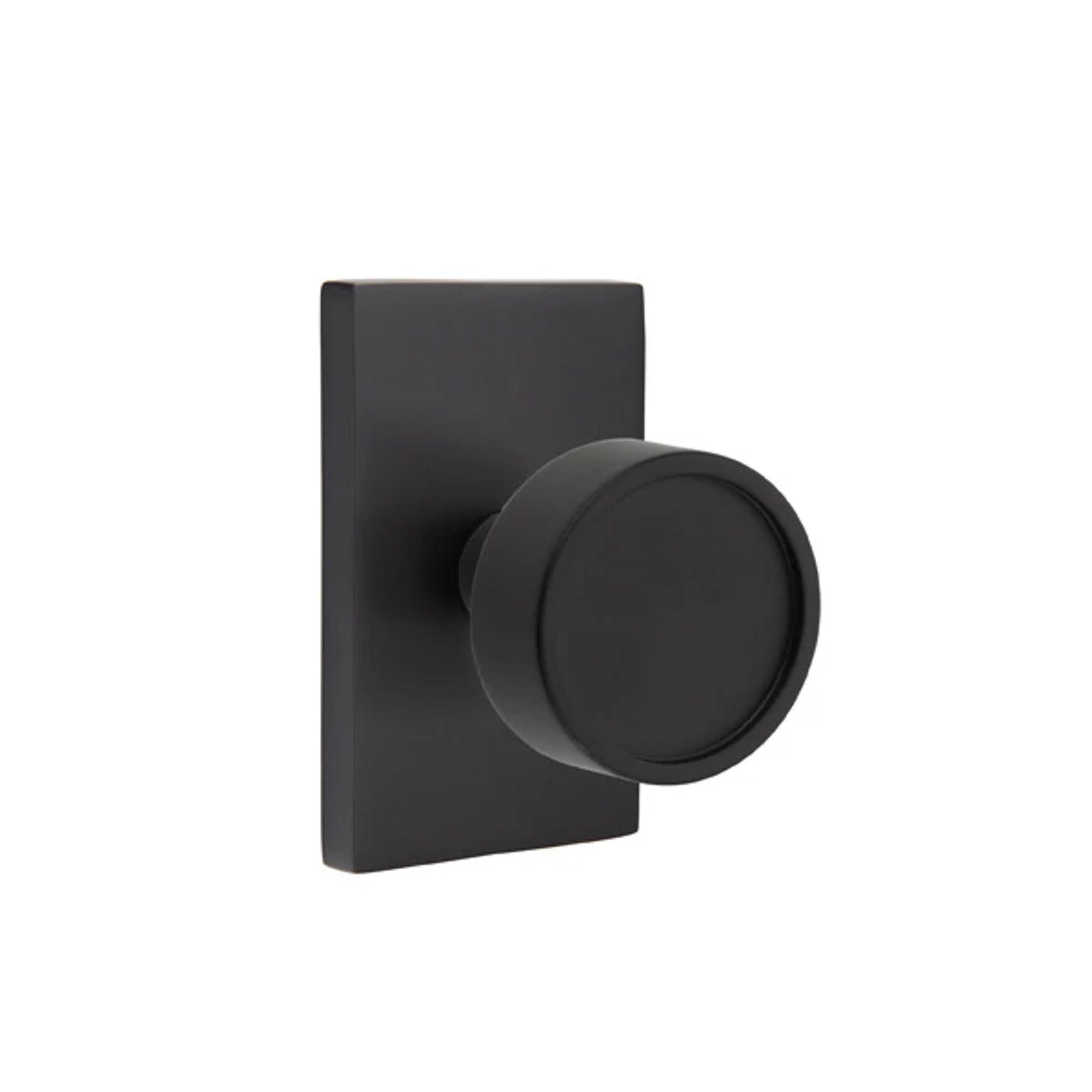 Emtek Verve Knob with Modern Rectangular Rosette in Flat Black