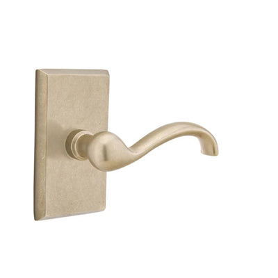 Emtek Teton Lever with #3 Rosette in Tumbled White Bronze