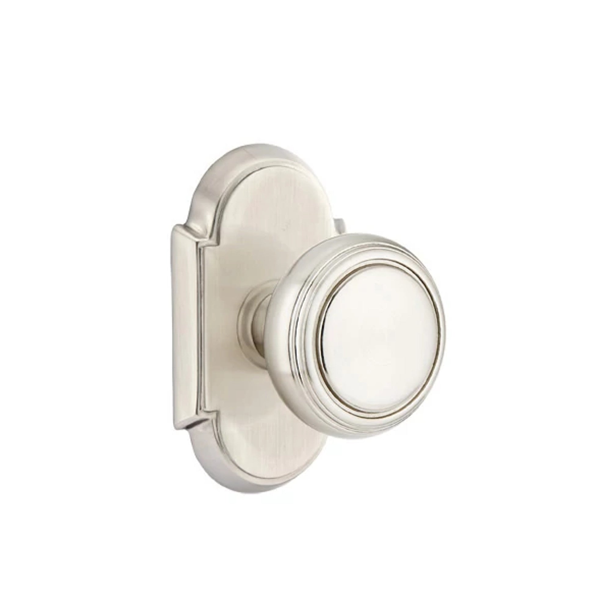 Emtek Norwich Knob with #8 Rosette in Satin Nickel
